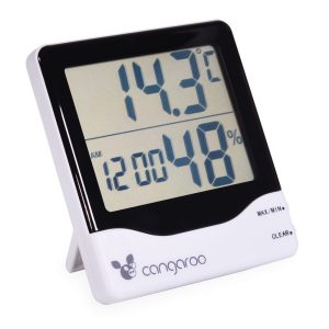 Cangaroo Thermometer hőmérő, páratartalom mérővel és digitális órával zöld/fehér