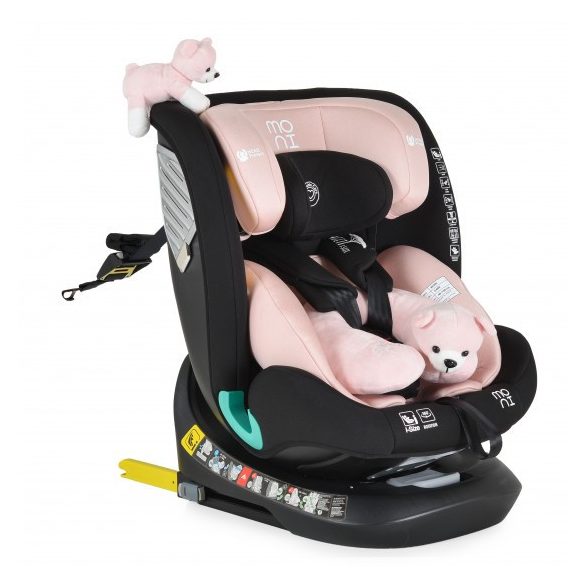 Moni Serengeti I-Size 360°-ban forgatható IsoFix biztonsági gyerekülés (40-150 cm) - Pink