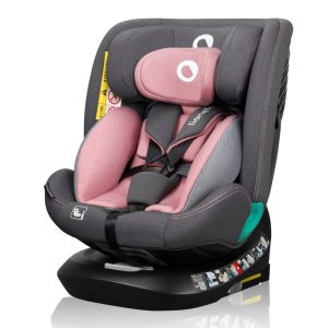 Lionelo Bastiaan One I-Size 360°-ban forgatható IsoFix gyerekülés (40-150 cm) - Pink Rose