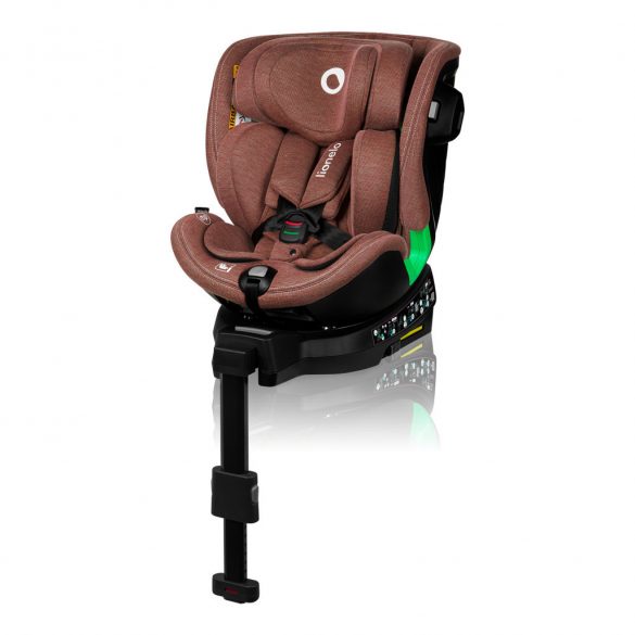 Lionelo Harmony I-Size 360°-ban forgatható ISOFIX gyermekülés (40-150 cm) - Red Brick Bamboo