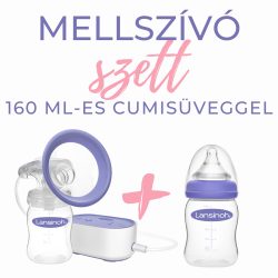   Lansinoh 2 fázisú kompakt elektromos mellszívó 160 ml cumisüveggel + mintacsomag