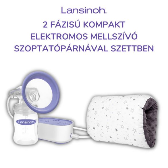 Lansinoh 2 fázisú kompakt elektromos mellszívó + szoptatópárnával szettben