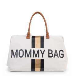 Mommy Bag Táska - Fehér Csíkos Arany/Fekete